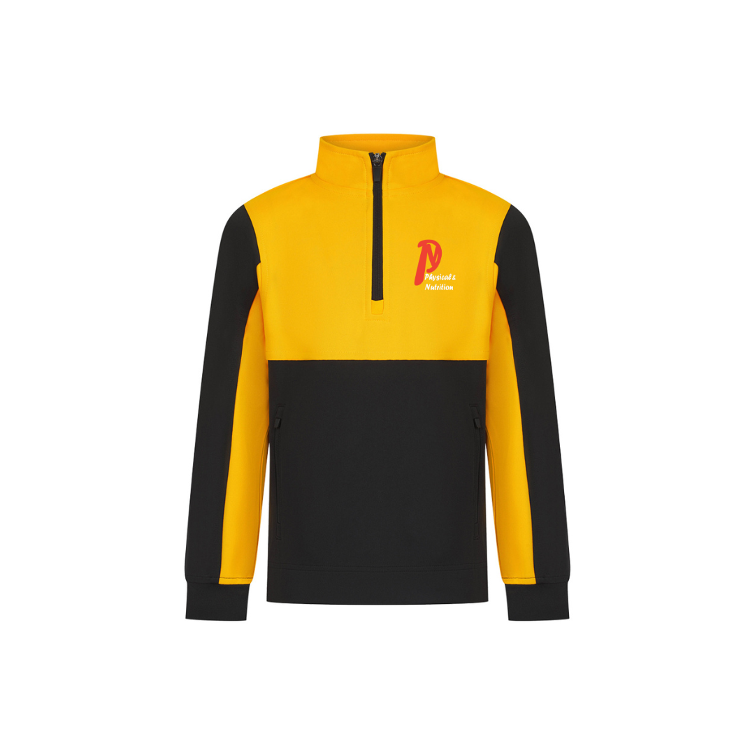 Kids 1/4 Zip Top Yellow/black