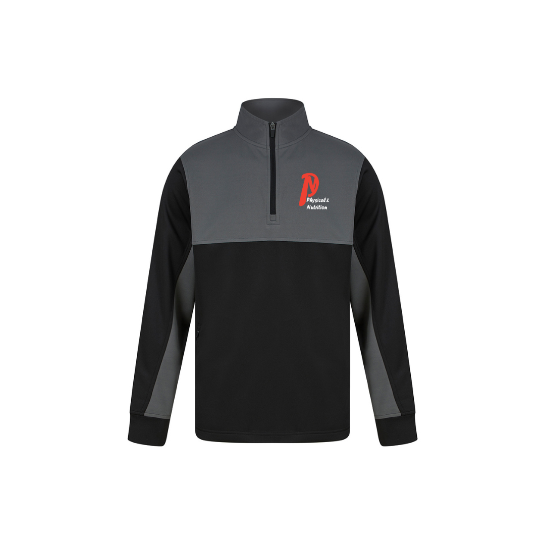 Kids 1/4 Zip Top Grey/black