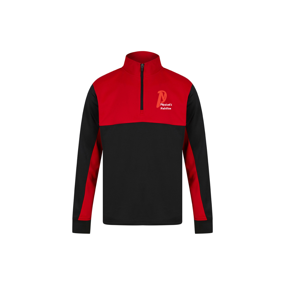 Kids 1/4 Zip Top Red/black