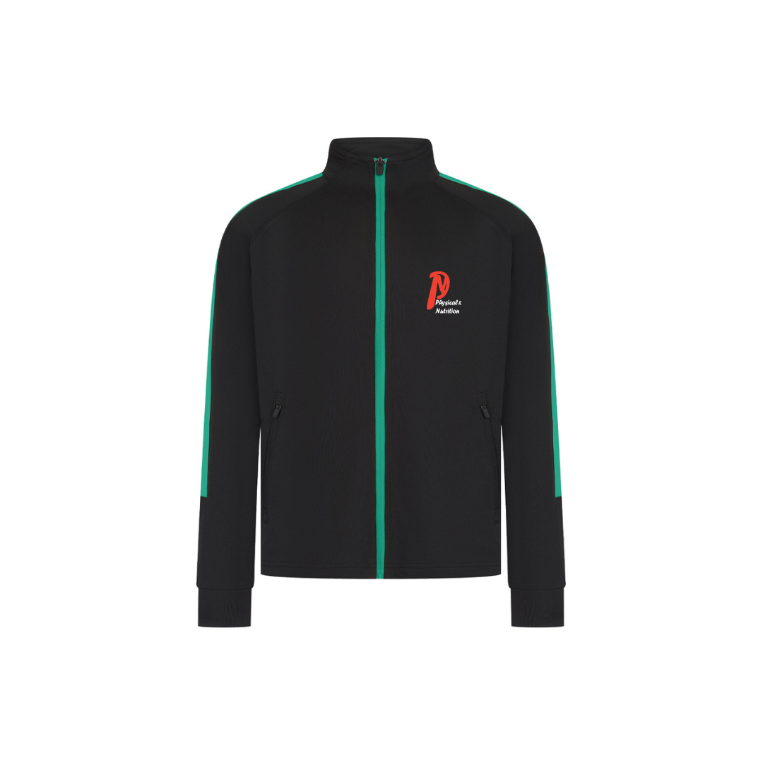 Kids Tracksuit Zip up Top Black/green