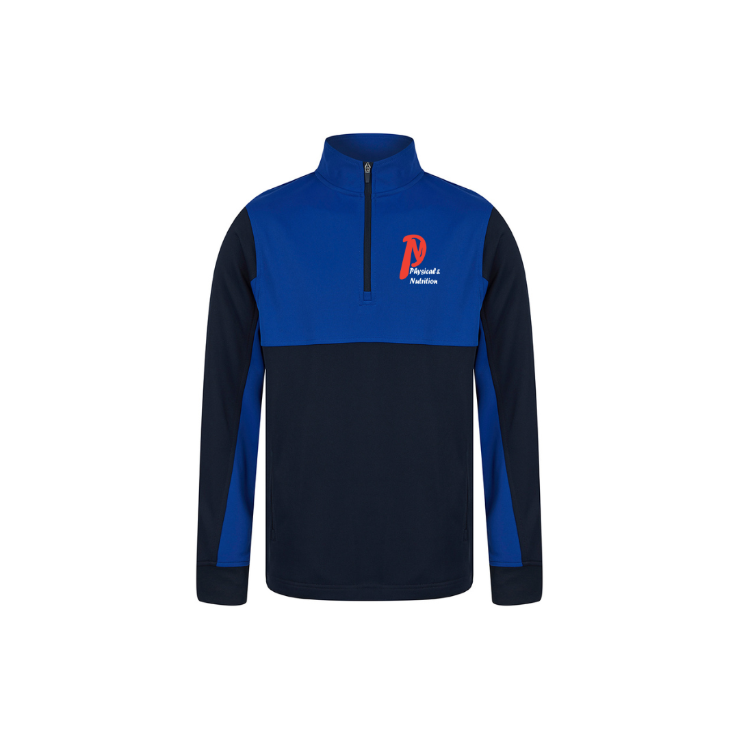 Kids 1/4 Zip Top Blue/black