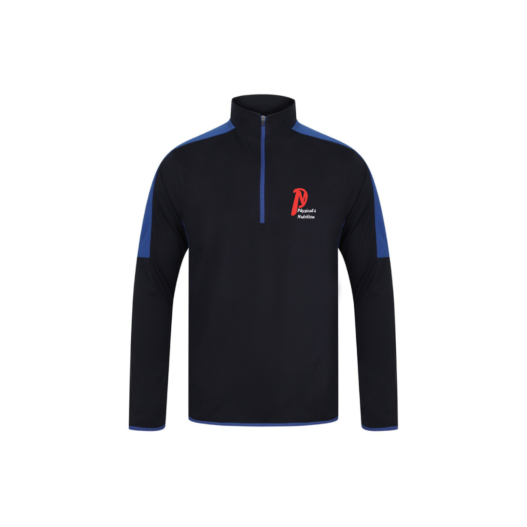 Women's 1/4 Zip Top Black/blue