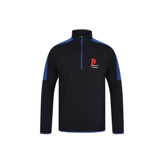 Men's 1/4 Zip Top Black/blue