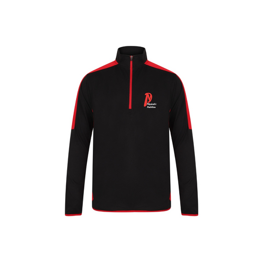 Men's 1/4 Zip Top Black/red