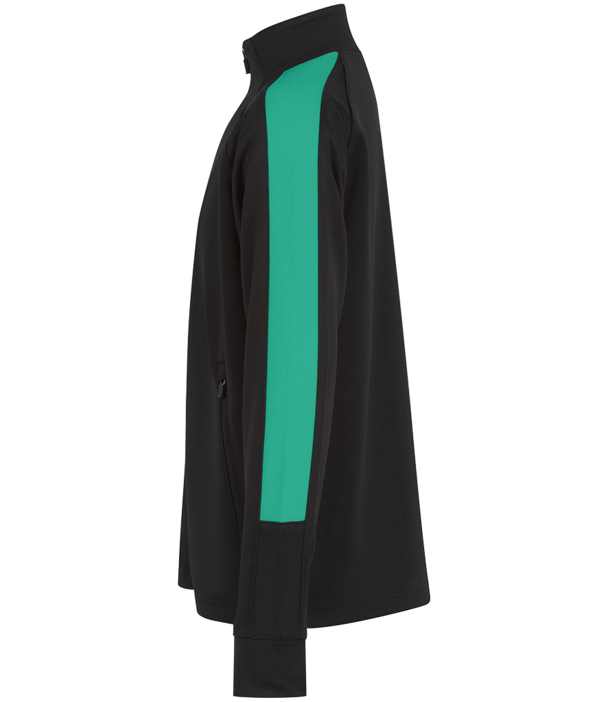 Kids Tracksuit Zip up Top Black/green