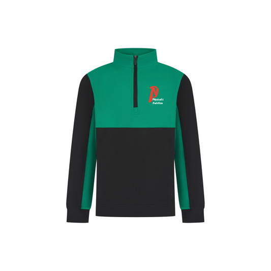 Kids 1/4 Zip Top Green/black