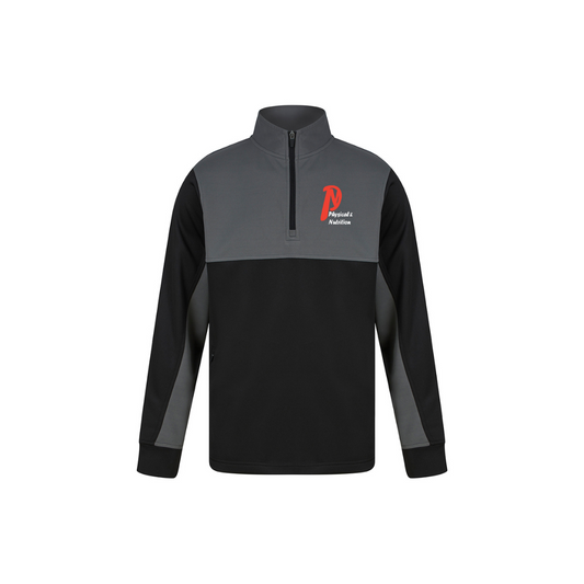 Kids 1/4 Zip Top Grey/black