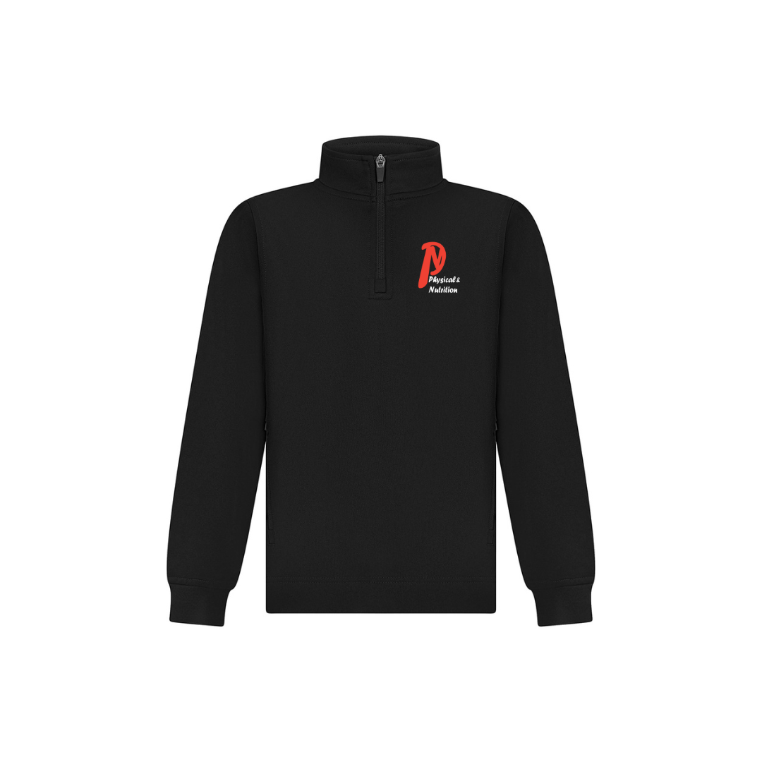 Kids 1/4 Zip Top Black/black